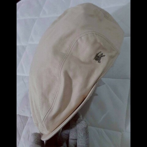 （日本製MIJ）絕版BURBERRY 博柏利 BLUE LABEL 藍標 戰馬 男卡其色貝雷帽59CM（帽況請詳內文）
