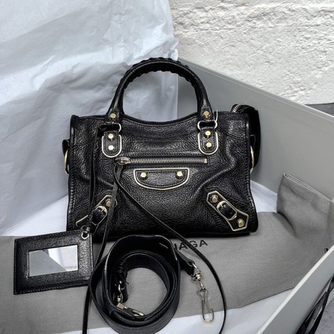 Balenciaga 巴黎世家 黑金機車mini 手提包斜挎包單肩包