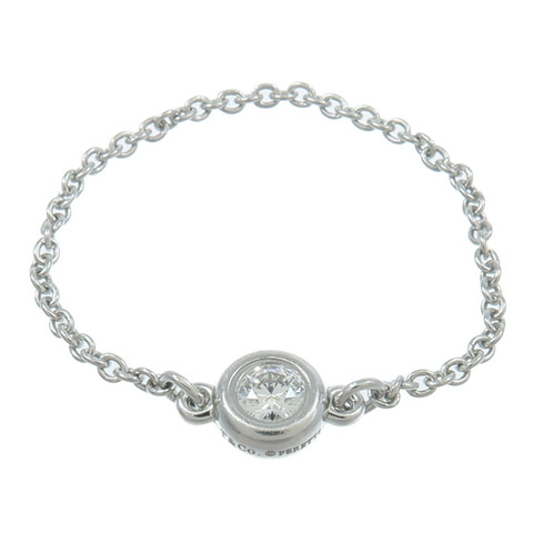 TIFFANY＆CO PT950鉑金Elsa Peretti Diamond Chain Ring戒指