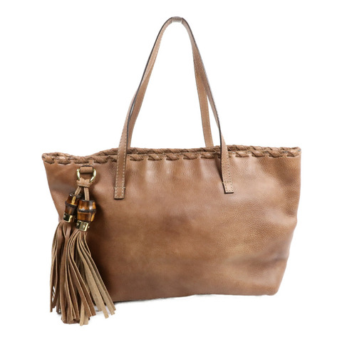 GUCCI 牛皮皮革Bamboo Tote Bag手挽袋