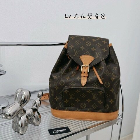 LV 中古老花雙肩包
