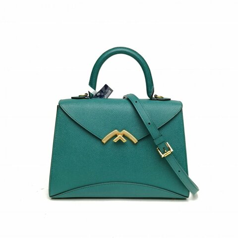 MOYNAT Gabrielle中號26綠色牛皮金扣肩背包