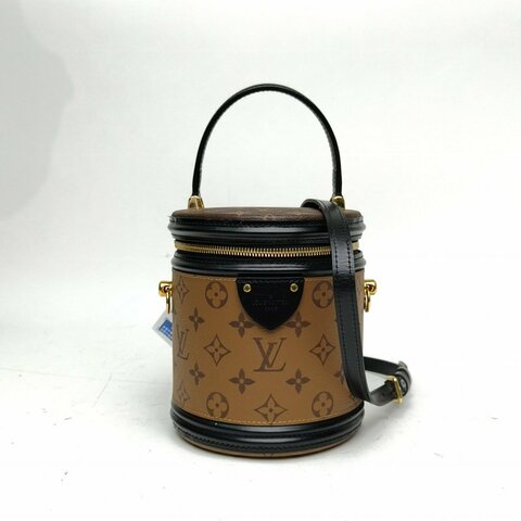 LOUIS VUITTON CANNES圓桶包拼色PVC晶片老花肩背包