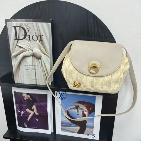 【赫蒂國際精品】Loewe 編織拼色斜背包 vintage 二手 中古