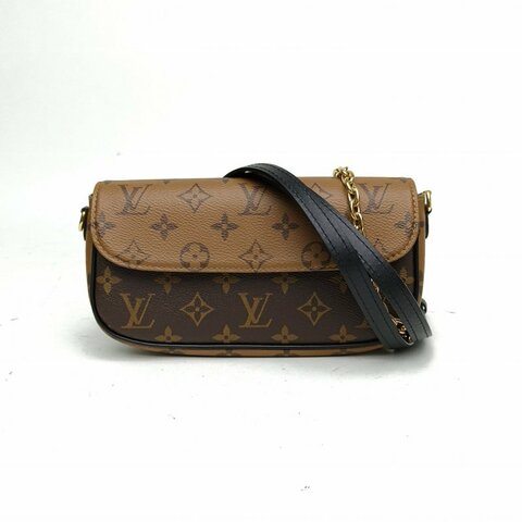 LOUIS VUITTON IVY鏈條腋下包拼色PVC金扣晶片肩背包