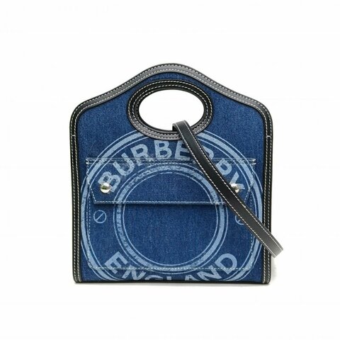 Burberry POCKET口袋包Mini印花帆布肩背包