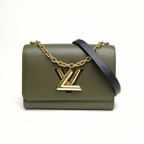 LOUIS VUITTON TWIST中號23拼色水波紋牛皮金扣肩背包
