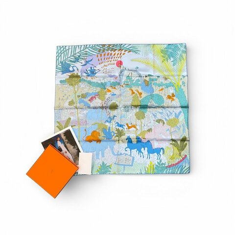 HERMES 動物嘉年華方巾 90