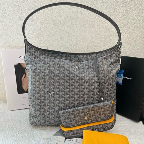 Goyard戈雅Hobo經典灰色單肩包腋下包