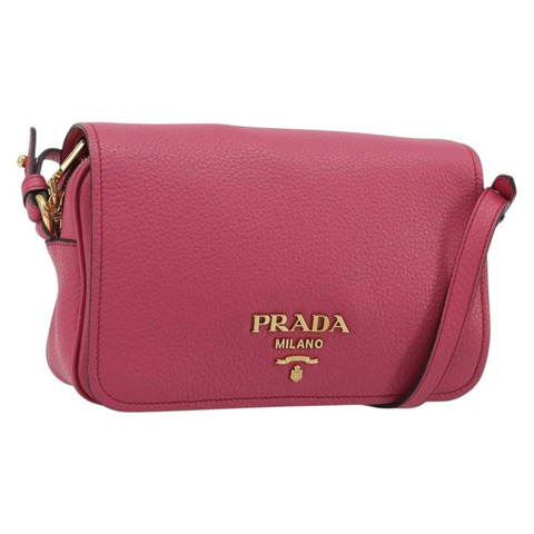 PRADA 肩背包 Safiano 皮革 粉紅金 1BD163 Auth am11957M
