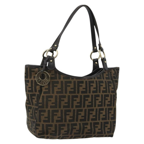 FENDI Zucca帆布托特包 黑色棕色 正品 BA13729V