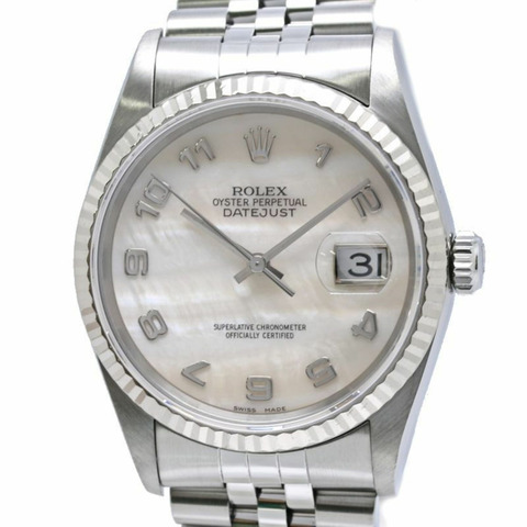 勞力士 Datejust 貝殼阿拉伯數字 16234NA 男士腕錶 SSx18KWG 40457