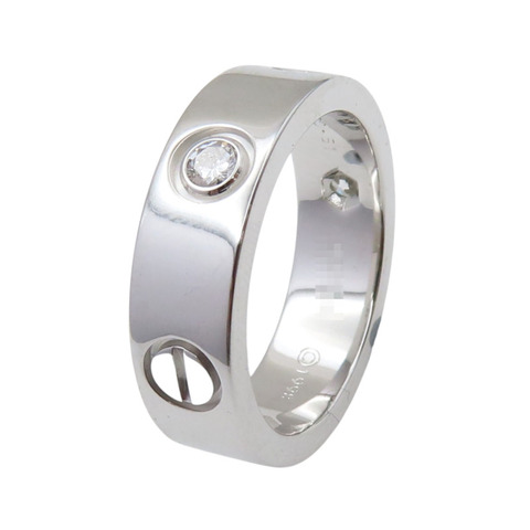 經典款 3PD Love戒指 51 18K白金【Cartier 卡地亞】 CRB4032500
