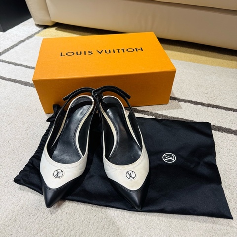 LV 路易威登 運動風淑女跟鞋/38號/黑白款/二手美品