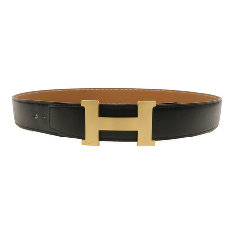 HERMES Swift/Epsom皮革Constance H Logo Reversible Buckle Belt皮帶Noir/Gold