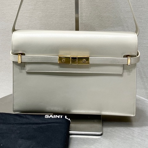 聖羅蘭 YSL 曼哈頓包 復古白色金扣  附件 塵袋尺寸29*20