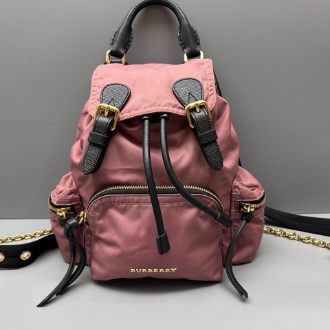 Burberry 97新 尼龍拼皮小號Rucksack雙肩包