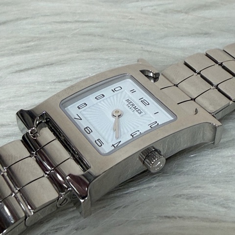 HERMES 愛馬仕腕錶‼️ HERMES HEURE H 25MM 白面盤不鏽鋼腕錶
