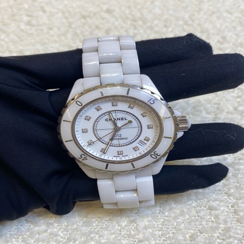 CHANEL香奈兒J12系列白陶瓷機械腕表 38表徑 內圈刻度12鑽