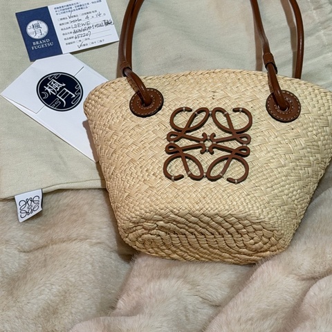 Loewe Anagram basket bag mini 草編包