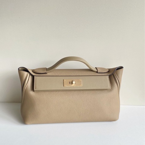 Hermes 愛馬仕2424 29 8Q馬爾法米色 淡金扣 togo皮 擱置品近新  百搭大地色