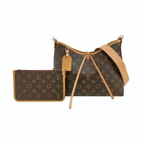 Louis Vuitton (LV) CarryAll小號植鞣革Monogram印花子母包肩包
