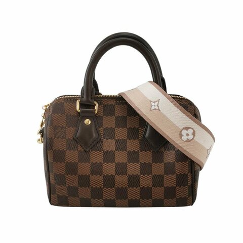 Louis Vuitton (LV) Speedy20牛皮棋盤格波士頓包肩包晶片款