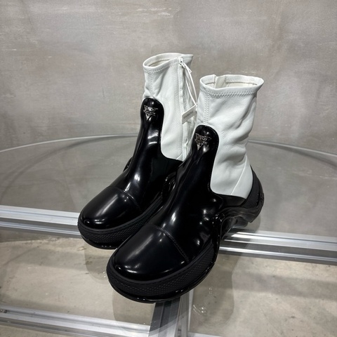 Louis Vuitton/路易威登 LV Archlight  銀色浮雕字母logo 黑白拼色漆皮38碼