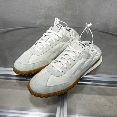 HERMES/愛馬仕 白色麂皮 德訓鞋 尺碼/41.5碼