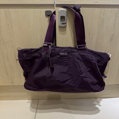agnès b. VOYAGE 紫色尼龍旅行包｜吊牌未拆｜附鎖頭+2把鑰匙｜近新品