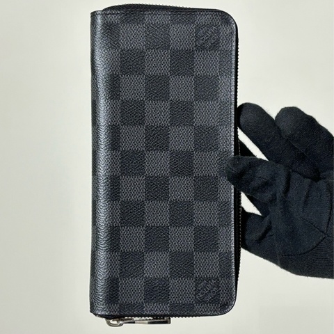 🔥 近新美品 LV 路易威登 Louis Vuitton 黑棋盤格拉鏈 14卡長夾