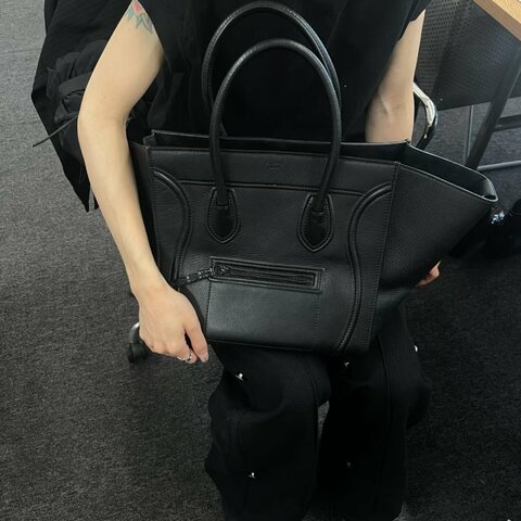 CELINE 黑色Luggage手提笑臉包 30*27*25 98新配件塵袋