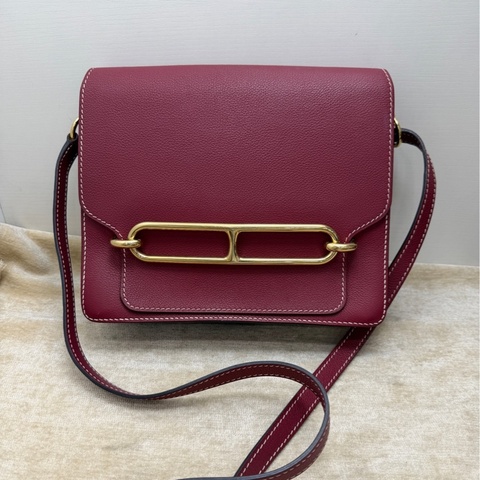 Hermes/愛馬仕 roulis23豬鼻子包，金扣 X刻