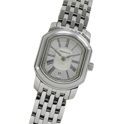 Tiffany & Co.) 女士腕錶，Mark Coupe 日期顯示款，石英機芯，不鏽鋼 (SS)，型號 17093355，銀色