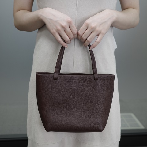 The Row  小號 Park Tote 深咖色 牛皮 手提包 麂皮內裡