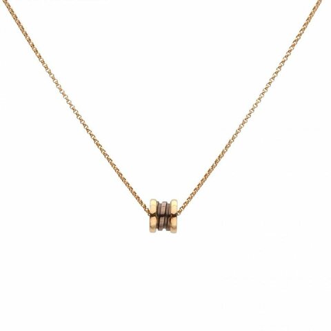 BVLGARI B.ZERO1小蠻腰項鏈18K玫瑰金/鈦陶瓷