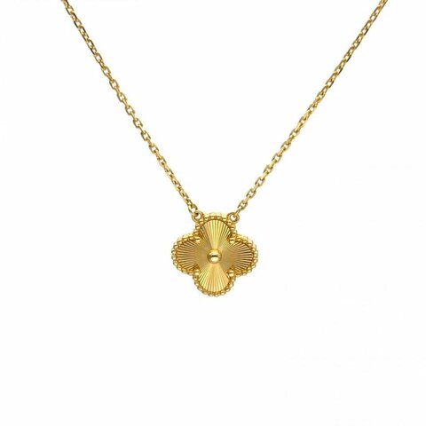 VAN CLEEF&ARPELS VintageAlhambra中號單花項鏈鐳射18K黃金
