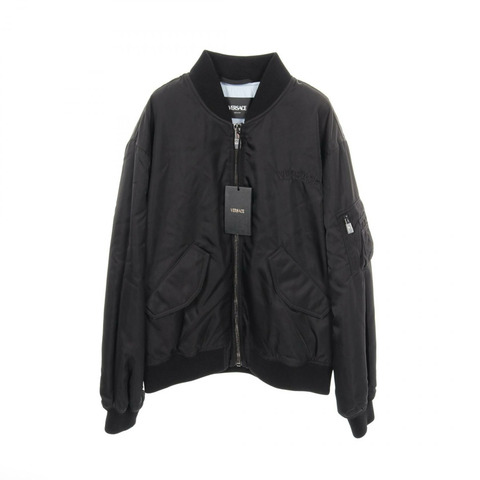 范思哲 (VERSACE) 黑色尼龍短版外套外套 10139291A098481B000 全新 男款 #52