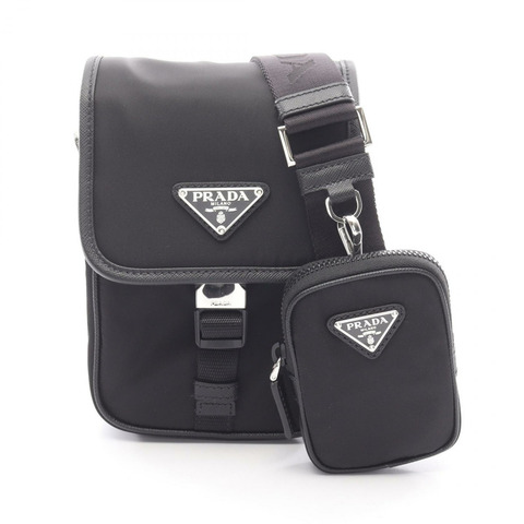PRADA RE NYLON TESSUTO+SAFFIANO 肩背包 2VD0432DMHF0002 黑色 全新 男女通用