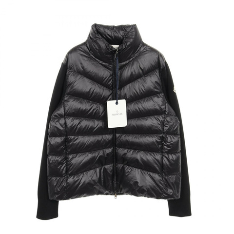 MONCLER 羊毛開襟羽絨外套 9B00024M1131999L 尼龍羊毛 黑色 全新 女款 L 碼