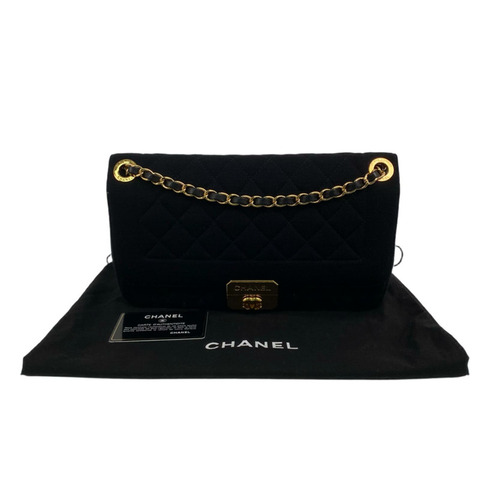 △ CHANEL 香奈兒 Black Canvas Chic With Me Gold Tone Metal Single Flap No.20 Chain Shoulder Bag 黑色帆布金色金屬No.20鎖鏈肩背包 A92502-267013014
