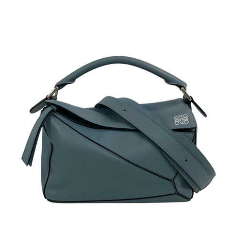 △ LOEWE 羅意威 Blue Calfskin Puzzle 2 way bag 藍色小牛皮兩用袋-267012517