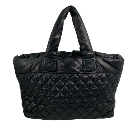 △ CHANEL 香奈兒 Black Nylon Silver Tone Metal Coco Cocoon No.19 Tote Bag 黑色尼龍銀色金屬No.19托特袋-267013138