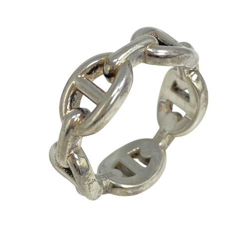 ☆ HERMES 愛馬仕 925 Silver chain d'ancre Fashion Ring 925純銀戒指 #55-267013085