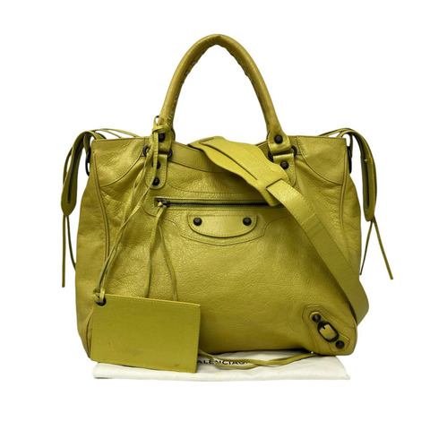 ☆ BALENCIAGA 巴黎世家 Yellow Goatskin Velo 2 way bag 黃色山羊皮兩用袋-267013284