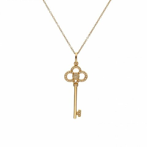 TIFFANY&CO TiffanyKeys皇冠鑰匙項鏈中號18K玫瑰金/鑽石