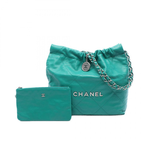 香奈兒 (CHANEL) Matelasse Chanel 22 小號鏈條肩背包 AS3260 皮革 綠色 二手 CC