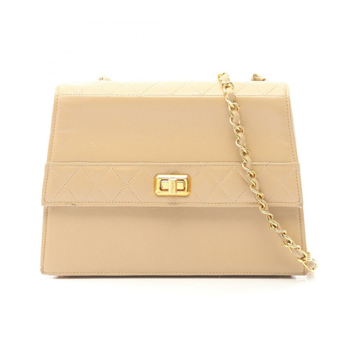 香奈兒 (CHANEL) Matelasse Vintage Chain Shoulder Crossbody Bag Lamb leather Beige Used CC