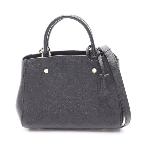 LOUIS VUITTON Montaigne BB 斜背包手提包 M41053 Monogram empreinte Noir 二手