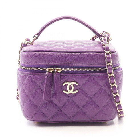 香奈兒 (CHANEL) Matelasse Vanity 鏈條斜背包 AP2199 小牛皮 紫色 GHW